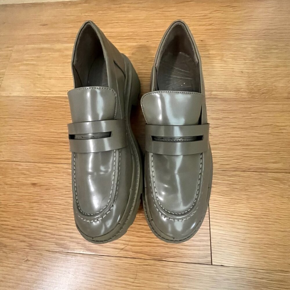 ZARA  Platform Chunky Loafers Tan/Mushroom Size 38(7.5)